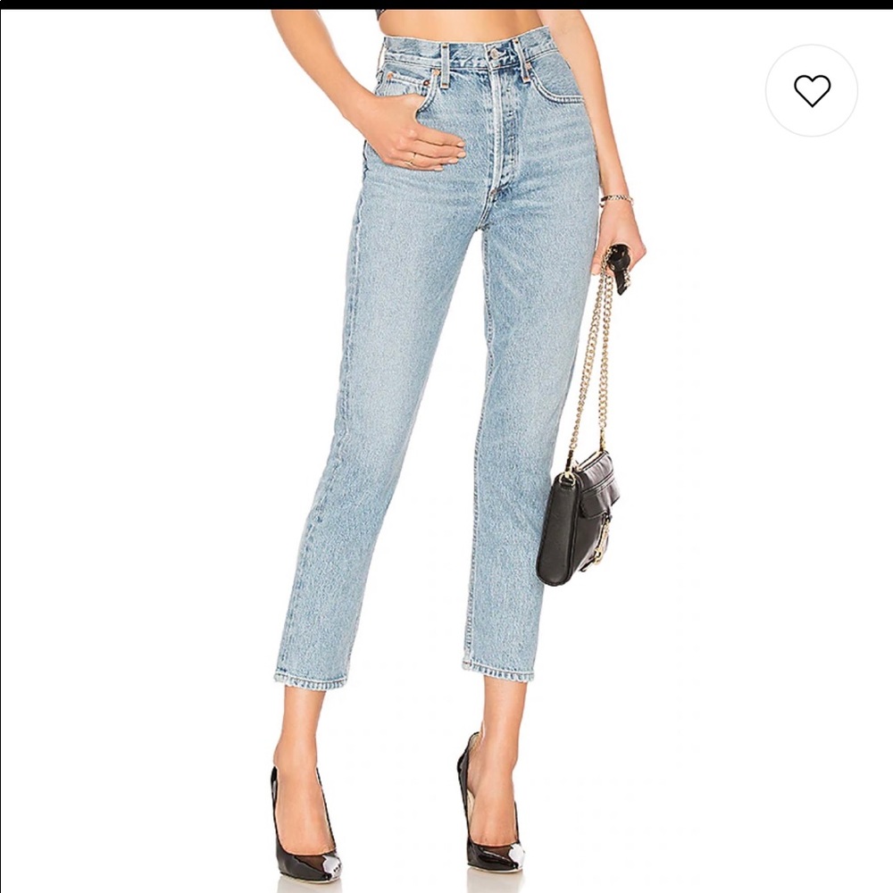 Agolde Riley high rise straight crop jeans